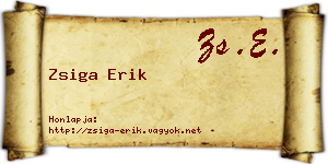 Zsiga Erik névjegykártya