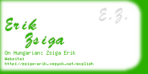 erik zsiga business card